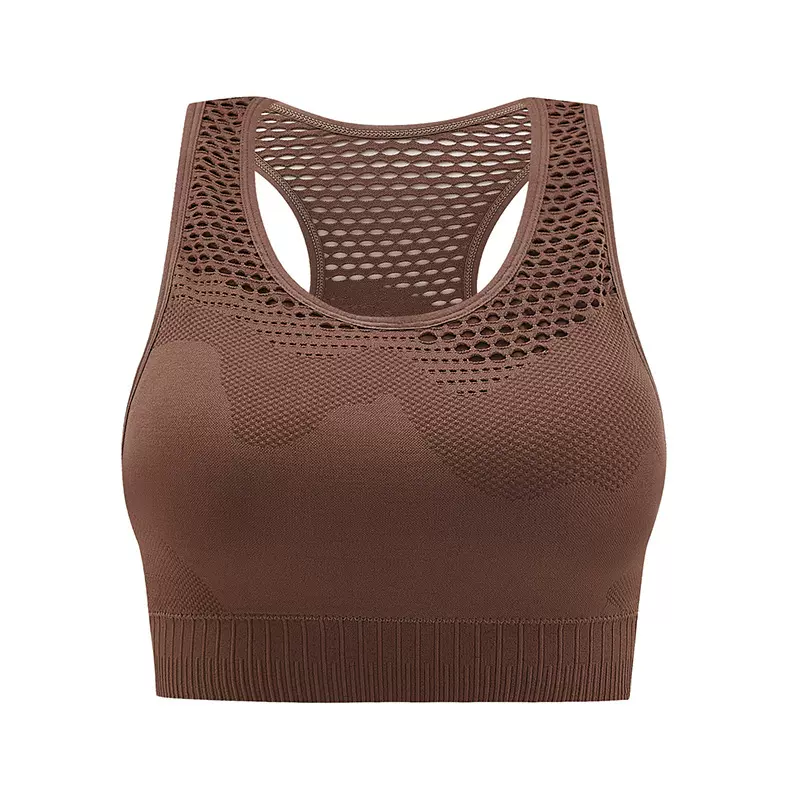 新款跨境欧美运动内衣大码女士跑步聚拢无缝背心式文胸瑜伽健身