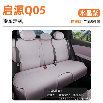 Seat cushion, seat cover – seat cushion cover - crystal-purple5-piece-set-rear-seat-cushion-backrest-cushion-headrest-cushion-changan-qiyuan-q05