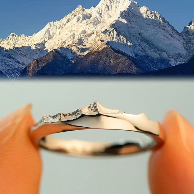 Adjustable Snow Mountain Sunburst Ring, Exquisite and Fashionable, Versatile and Simple, Mountain Alliance Vow Niche Design Open Ring Adjustable Snow Mountain Sunburst Ring, Exquisite and Fashionable, Versatile and Simple, Mountain Alliance Vow Niche Design Open Ring