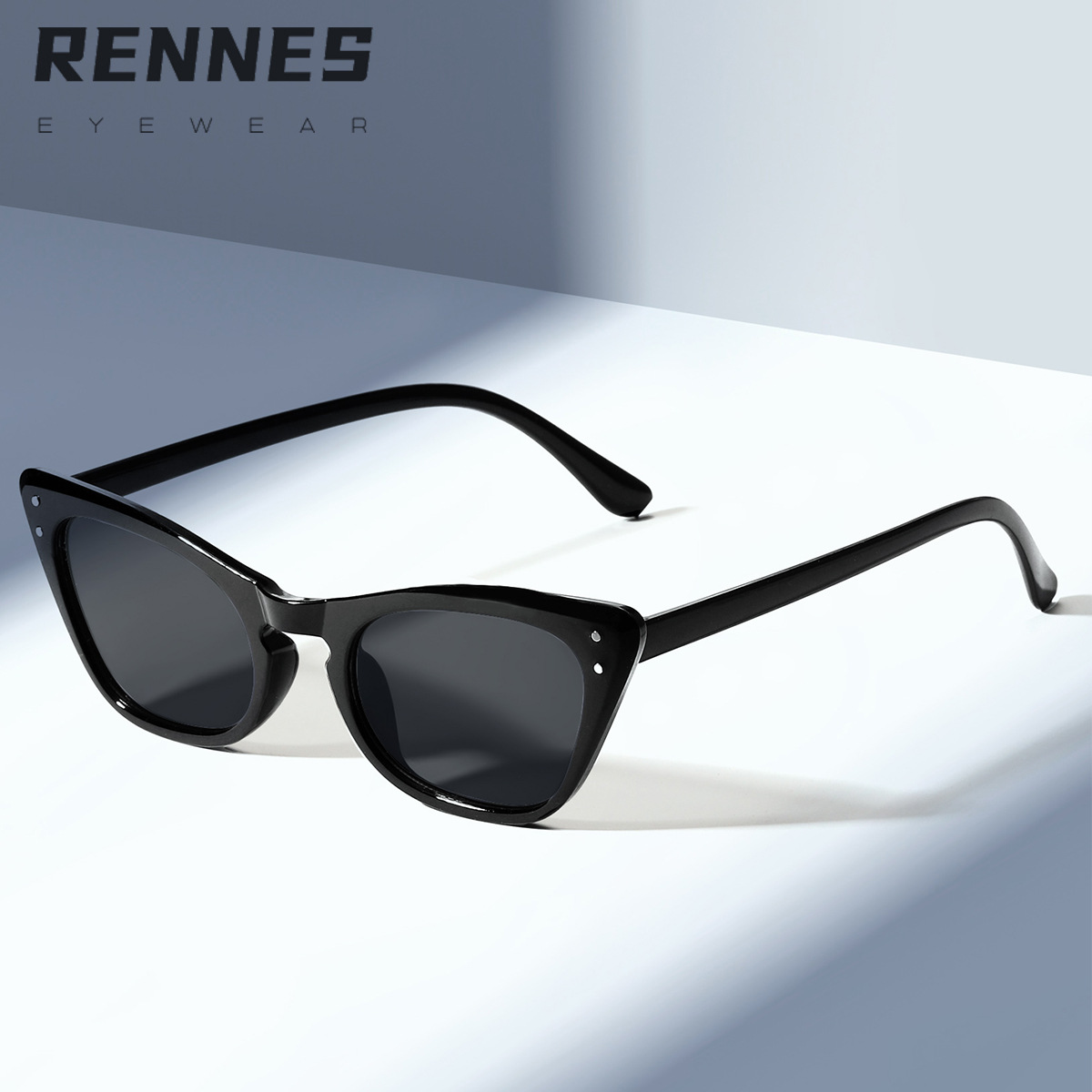 2023 nuevo marco de estampado de leopardo retro gatito Ojo de hombres y mujeres transfronterizos moda gafas de sol a juego