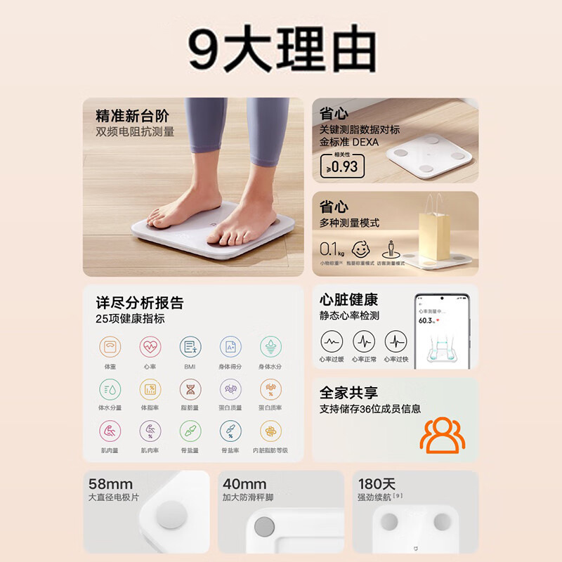 Xiao米家体脂肪秤s 400知能精密家庭用体重計電子はダイエット専用秤女子寮です。|undefined
