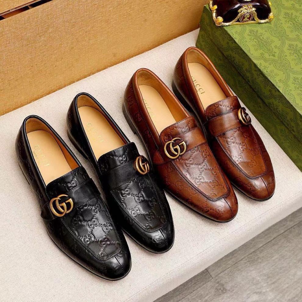 G's New Genuine Leather Men's Leather Shoes, Cowhide Trendyy Loafers, Slip-On Formal Casual Business Men's Shoes
