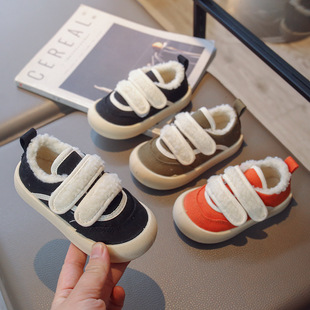2024 Tiger Monitor Autumn and Winter Children's Shoes Boys and Girls Cotton fleece-lined Board Shoes Sports Canvas Shoes New Baby Shoes