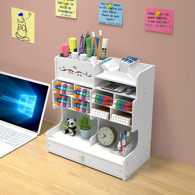 Table plastic pens holder, universal storage box, capacious pencil case, storage system for students