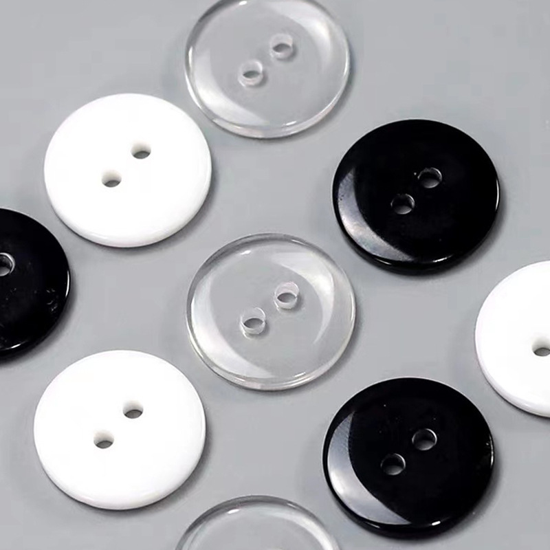 Two-Eye Bread Buttons, Multifunctional Buttons, Inner Buttons, Quilt Cover Buttons, Pill Buttons (Black/White/Transparent)