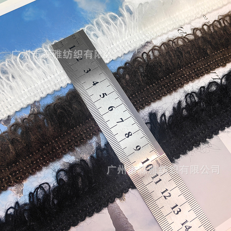 Clásico cabello de mohair pequeño peluche acessorios de cabello de mohair encaje cinta DIY bufandas mantas