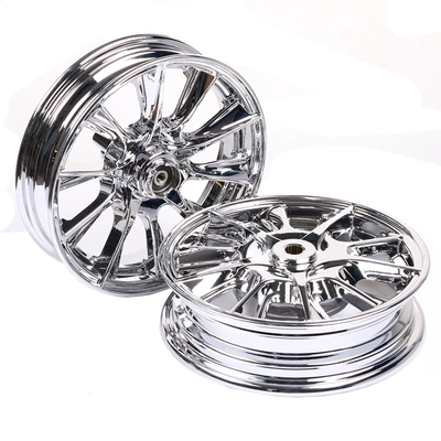Front Axle 10mm, Motorcycle wheel hub - 46-styles-silver-1-pair
