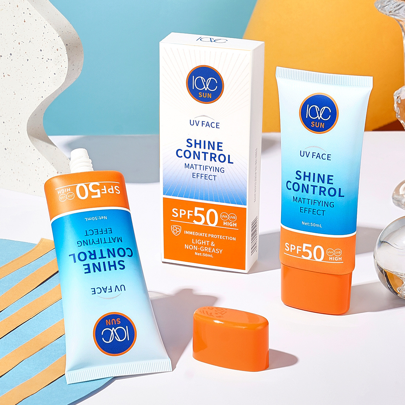 跨境ICVC-1119#防晒霜SPF50隔离妆后防护霜防紫外线润肤乳现货