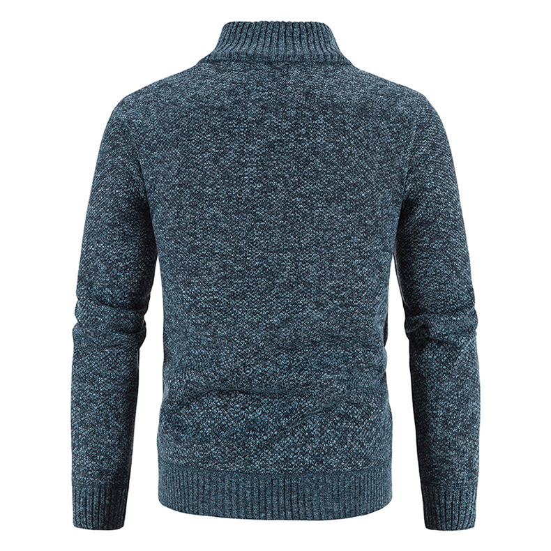 Cardigan tricoté pour hommes, veste à col montant en peluche, à la mode, pull ample, nouvelle collection automne et hiver_voghion.com