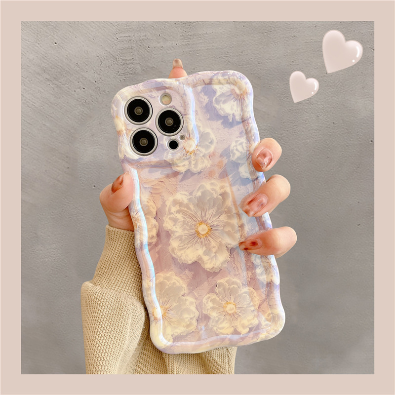Blue Light Oil Painting Flower Iphone18Promax Mobile Phone Case Apple 17 Korean Style 16 Women's Model 15 Anti-Fall Mobile Phone Case Blue Light Oil Painting Flower Iphone18Promax Mobile Phone Case Apple 17 Korean Style 16 Women's Model 15 Anti-Fall Mobile Phone Case