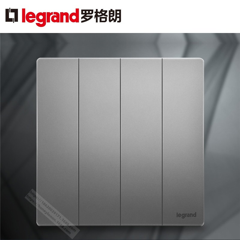 Legrand/罗格朗 未莱系列 四开双控开关（深砂银）F8/34/2/3D-C3
