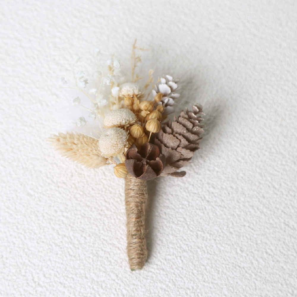 Flor fresca al por mayor flor seca ramillete novia y novio boda vestido de fiesta graduación ramillete accesorios fábrica