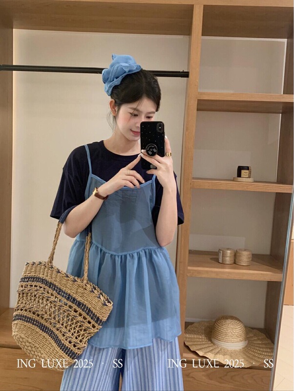 Korean Style Sweet and Fresh Mesh Camisole Layered Blouse Chiffon Sleeveless Accessory Top Magic Camisole