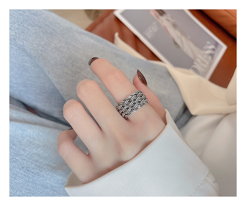 Wholesale Retro Geometric Sterling Silver Plating Open Ring display picture 5