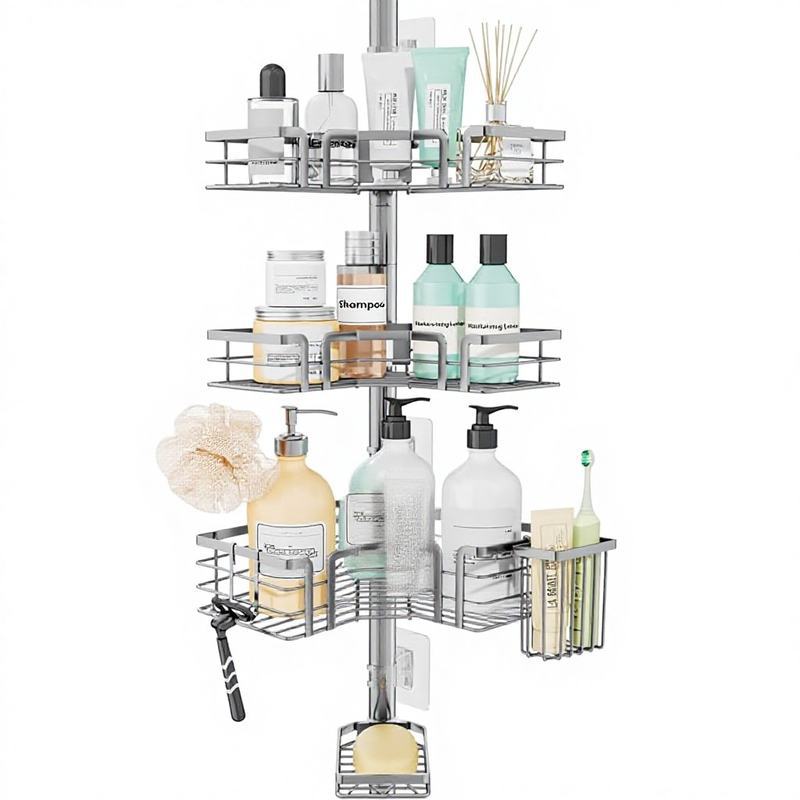 Cross-Border No-Drill Bathroom Storage Rack, Multi-Layer Floor-Standing, Extendable Storage Rack for Bathroom Bathtub