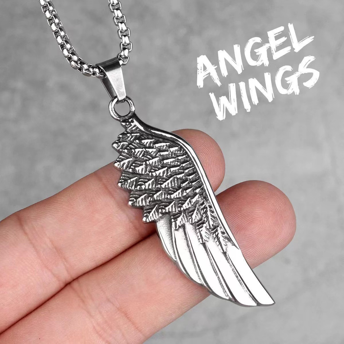 Feather Wings Necklace Hip Hop Style Pendant For Men And Women_voghion.com
