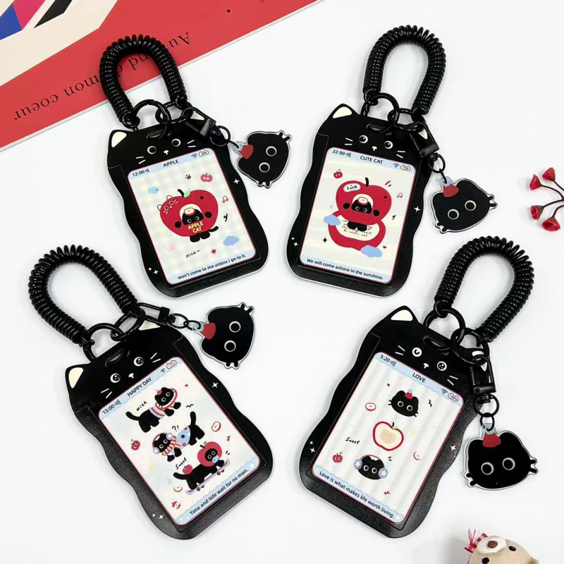 Cartoon Cat Ear Card Holder Student Campus Card Water Card Bag Access Control Bus Card Protective Cover Wave Card Holder for Men and Women Cartoon Cat Ear Card Holder Student Campus Card Water Card Bag Access Control Bus Card Protective Cover Wave Card Holder for Men and Women