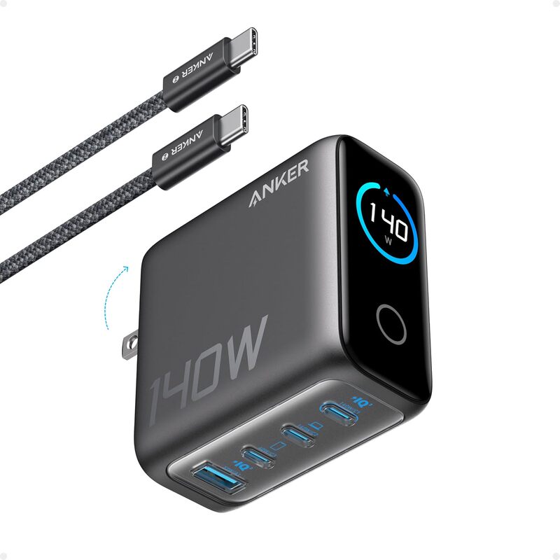140W GaN multi-port USB-C charger is suitable for MacBook laptops