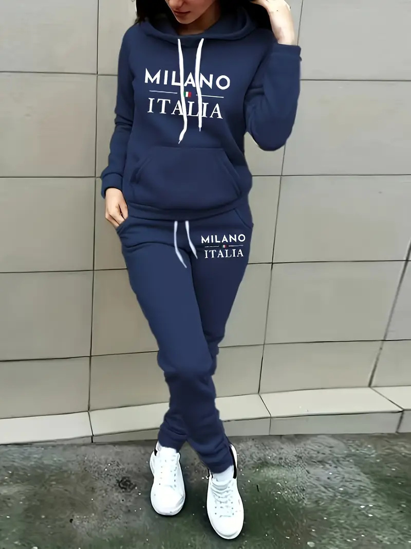 Conjunto de sudadera con capucha y pantalón - set loungewear_voghion.com
