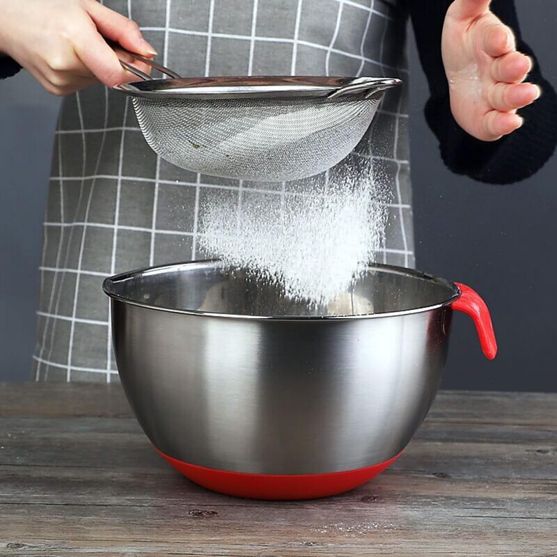 食品グレードのステンレス鋼の深めのベーキング卵泡立て器セット、生地混合、家庭料理、ホイップクリームボウル、サラダ|undefined
