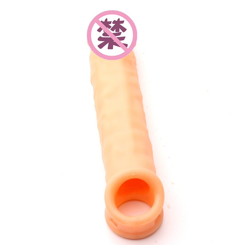 TPE Wolf-Tooth Penis Sleeve, Textured Delay Cover, Manual Adult Toy — detail image 8