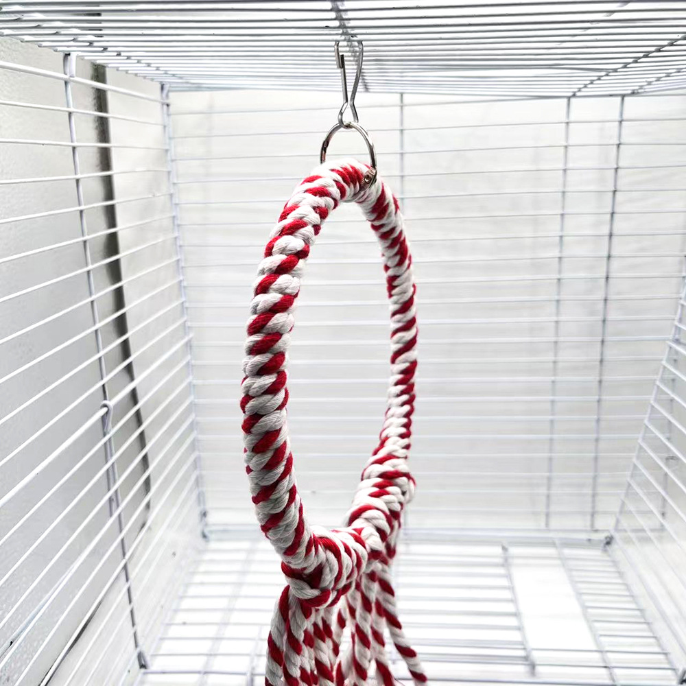 Tema navideño juguete para pájaros loro anillo anillo pájaro columpio mordisco trepador anillo colgante de pájaro jaula de pájaros colgante de decoración