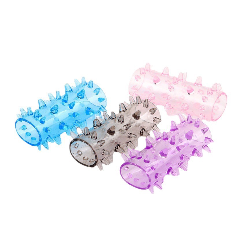 Caterpillar Crystal Penis Sleeve TPE Lock Ring Foreskin Barrier for Men — detail image 10