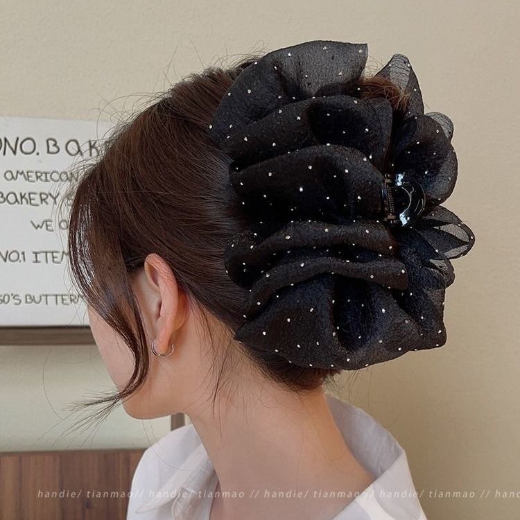工厂直销羽毛抓夹大号毛毛发夹女后脑勺毛绒鲨鱼夹夹子头饰蒲公英|undefined