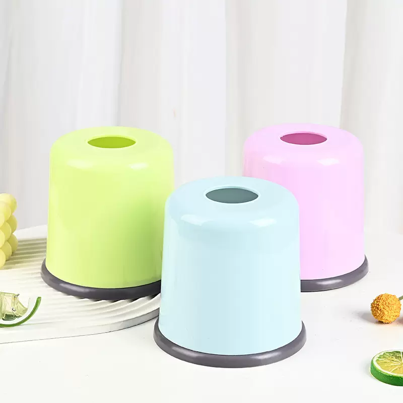 现货pp卷纸筒圆形广告塑料纸巾筒桌面纸巾收纳抽纸盒家用餐巾盒
