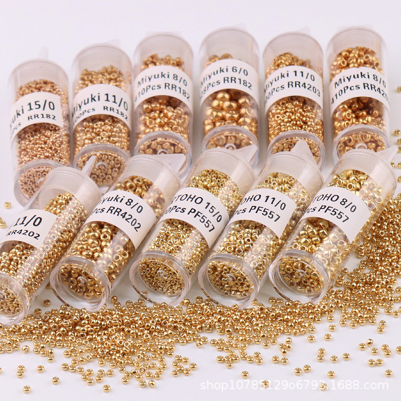 Miyuki Toho Electroplated Gold Silver Glass Rice Beads Miyuki Toho Wear-Resistant Color-Preserving DIY Jewelry Beads Miyuki Toho Electroplated Gold Silver Glass Rice Beads Miyuki Toho Wear-Resistant Color-Preserving DIY Jewelry Beads