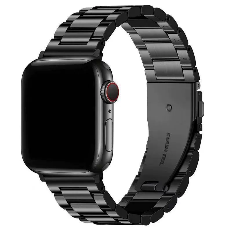 Ремешок из нержавеющей стали (Apple) совместим с iWatch 8/7/6/5/4/SE, 20/22/38–45 мм, серебристый/чёрный/золотой