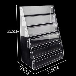 Acrylic Transparent Display Rack Supermarket Shelf Stationery Book Booklet Storage Box Brochure Newspaper Ladder