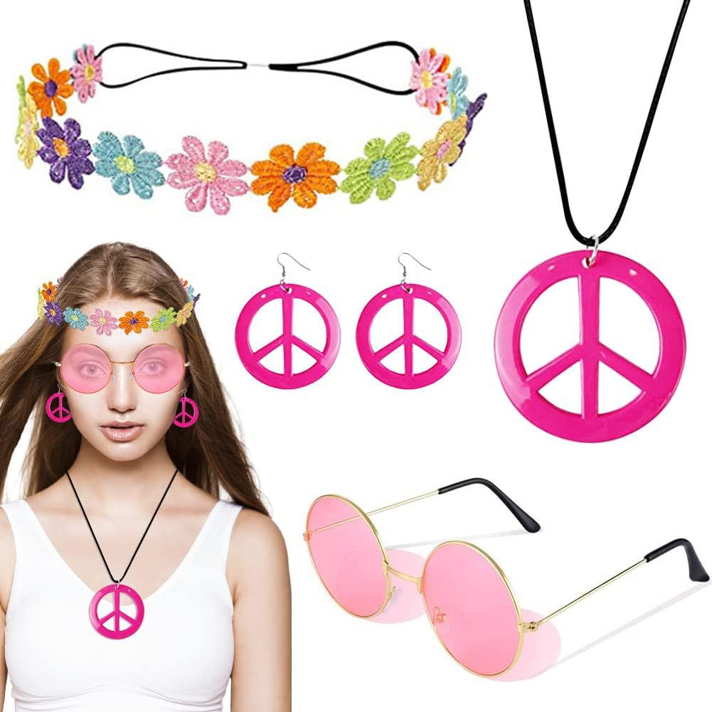 Cosplay de fiesta de carnaval de la década de 1960, traje de fiesta hippie europeo y americano, traje de talismán de paz