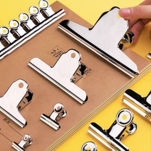 Stainless steel round steel clip strong multi-specification large small size Mountain clip stationery clip metal Bill file clip