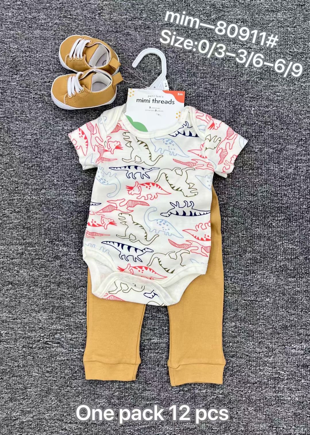Comercio exterior bolsas de bebés recién nacidos de verano mangas cortas tres piezas con zapatos 3 piezas ropa de bebé al por mayor image 11