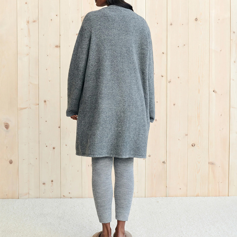 Elegante Einfarbige Damenstrickjacke Aus Weichem Acryl-strick_voghion.com