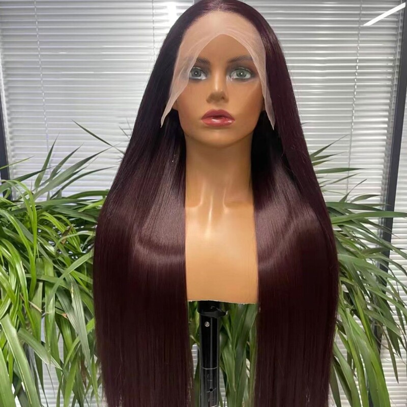 Long Straight Hair Synthetic Lace Front Wig High Temperature Fiber Front Lace Wig Black Long Straight Wig
