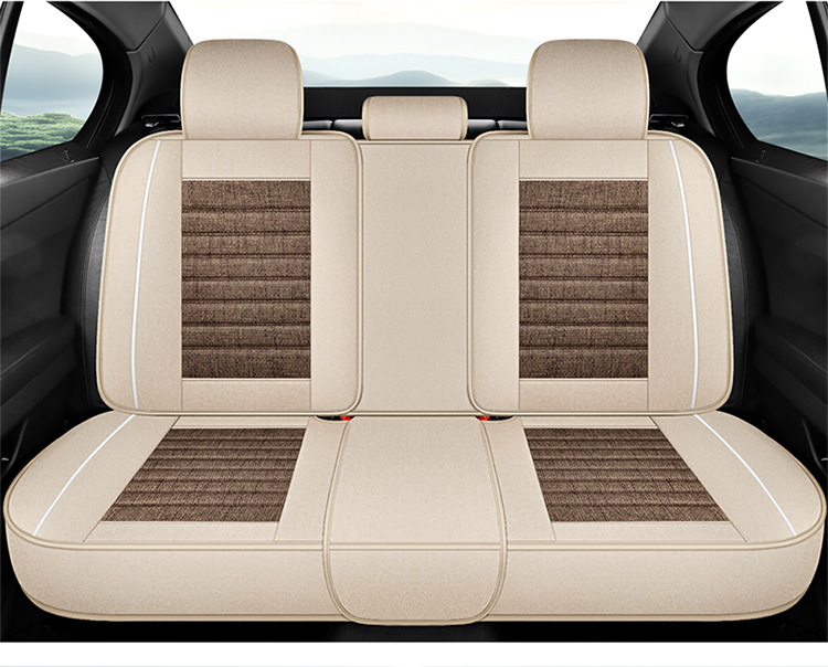 Car Seat Covers for All Seasons, Fully Enclosed, Made of Coarse Linen Fabric, Breathable Summer Seat Covers, Wholesale for Export