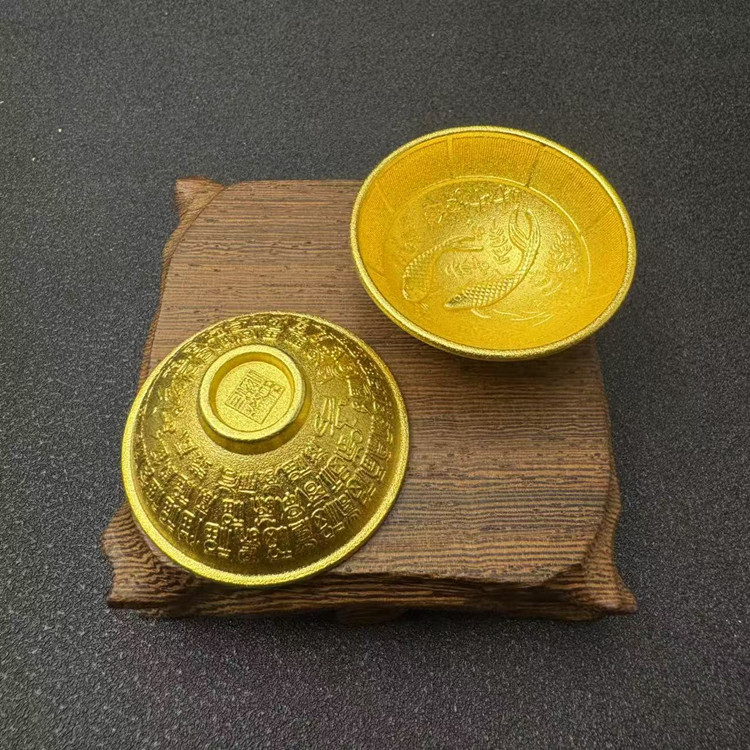 袖珍小金碗摆饰合金金碗工艺品抓周道具拍照道具