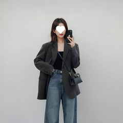 灰色西装外套女2025新款春休闲气质名媛高小个子成都超火西服