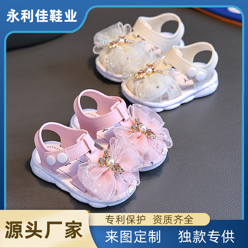 Sandalias de niñas comercio exterior mayorista fábrica directa de comercio electrónico verano nuevo bebé princesa sandalias antideslizantes