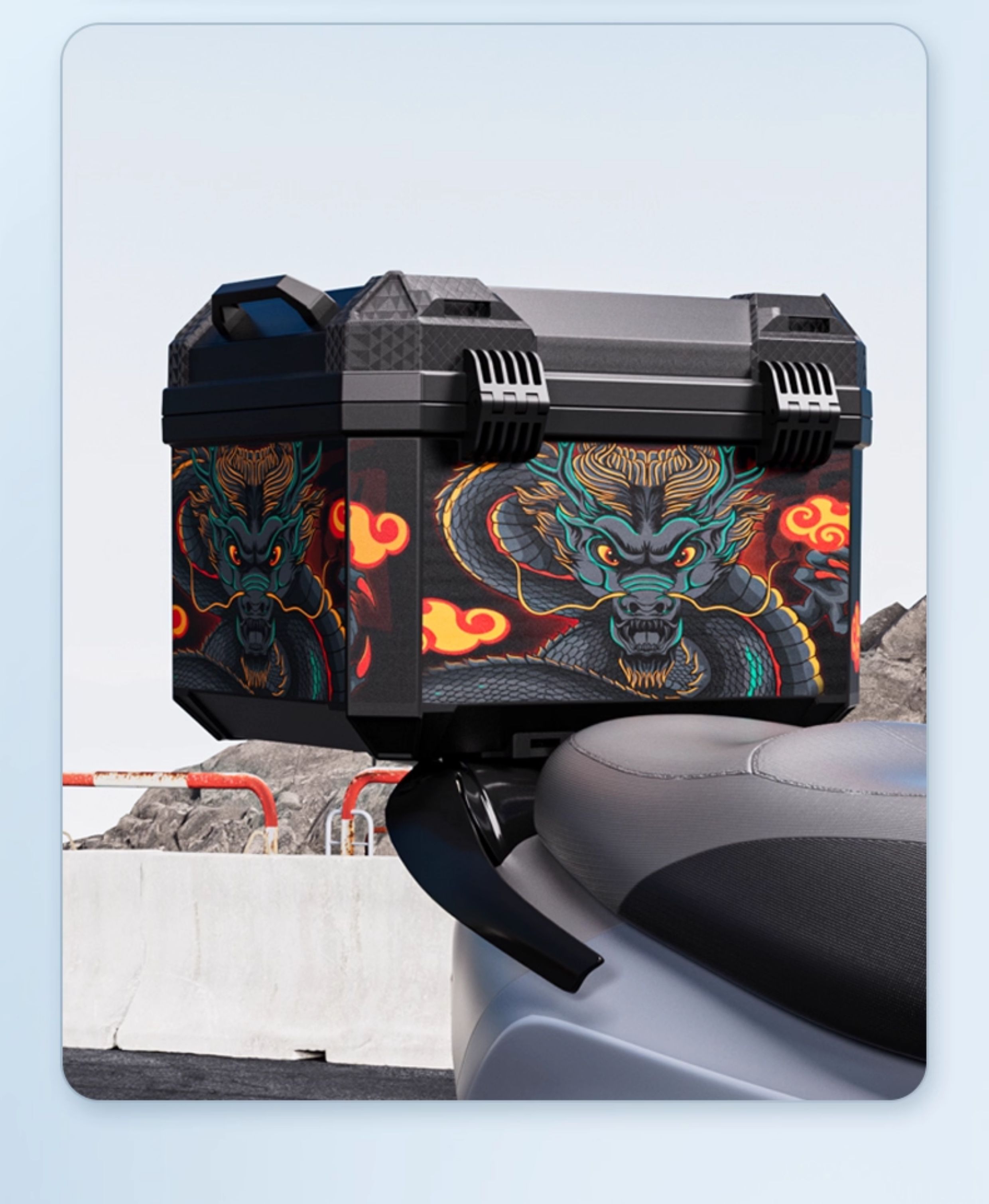 Universal large-capacity electric vehicle trunk, motorcycle tail box, large storage rear trunk for No.9 electric scooters