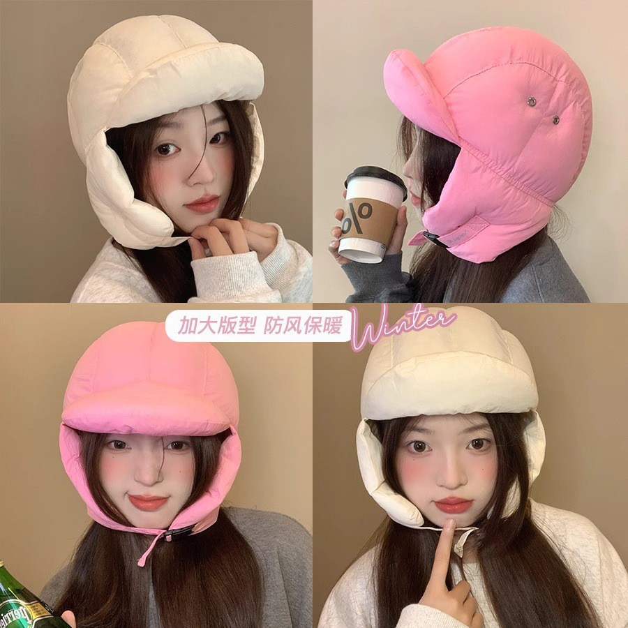 韩版雷锋帽女秋冬季保暖帽轻薄飞行帽简约百搭风雪帽情侣护耳帽