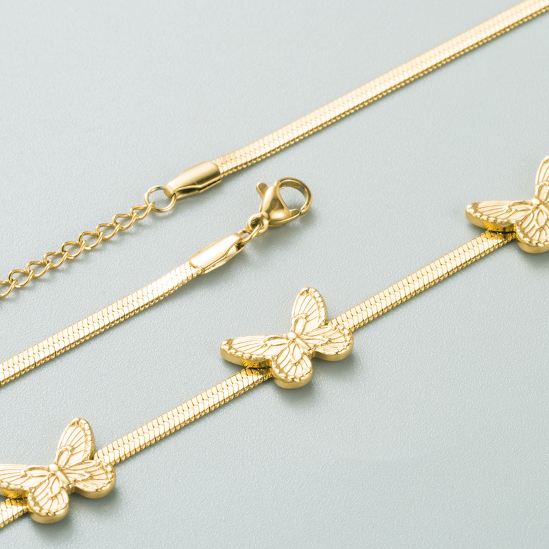 Fashion Butterfly Alloy Plating Choker