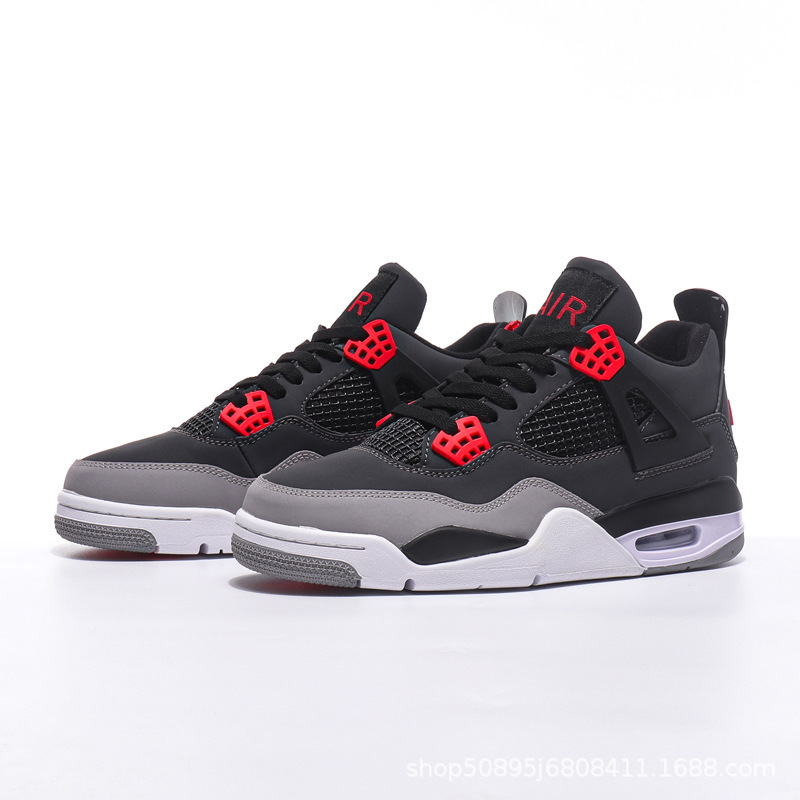 Zapatos de baloncesto Putian puros originales AJ4 amarillos hembra rojo trueno macho AIR negro gatos zapatos de hombre zapatos de mujer zapatos deportivos