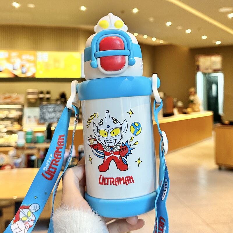 史努比儿童保温杯女孩上学专用小学生食品级316吸管杯子男双饮杯|undefined