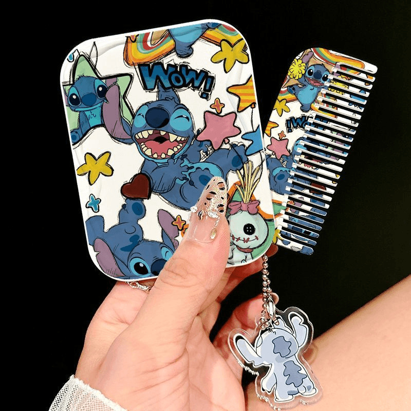 Cute gato pequeño espejo de dibujos animados espejo de maquillaje portátil alto valor facial estudiante de mano plegable espejo de maquillaje mujer