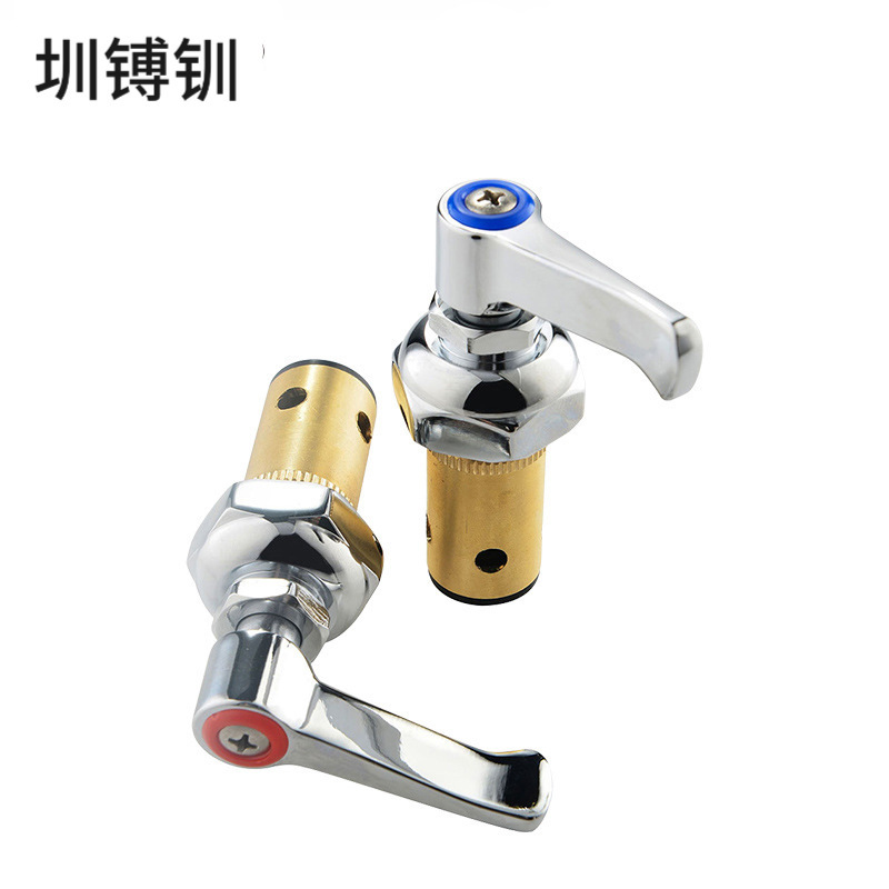 Red and blue faucet kit kitchen hardware copper valve core water inlet foot rubber ring screw valve core faucet accessories