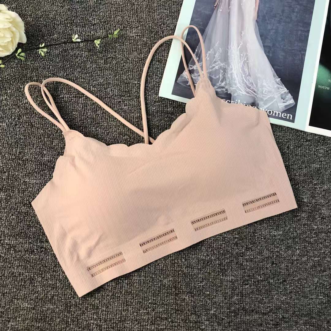 Nueva taza de látex sin marcas de alta calidad, chaleco de dama sin anillo de acero, bra de yoga, ropa interior deportiva, mujer al por mayor