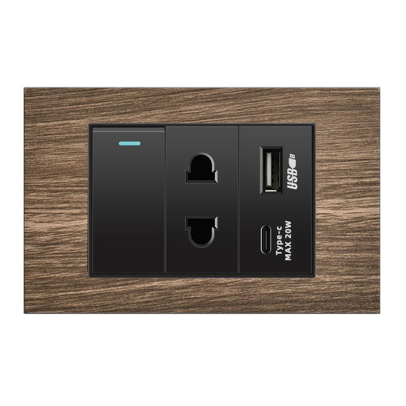 Universal two-hole USB + type-c 20W